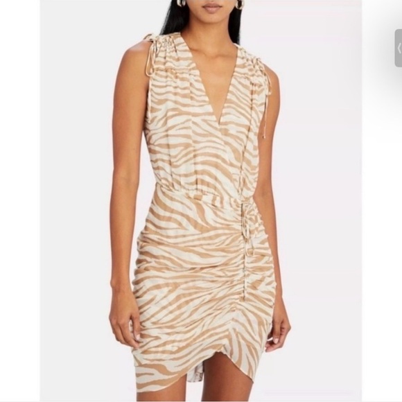 Veronica Beard Soheyla Silk Dress Women’s Size 0 Mini Zebra Print Cream